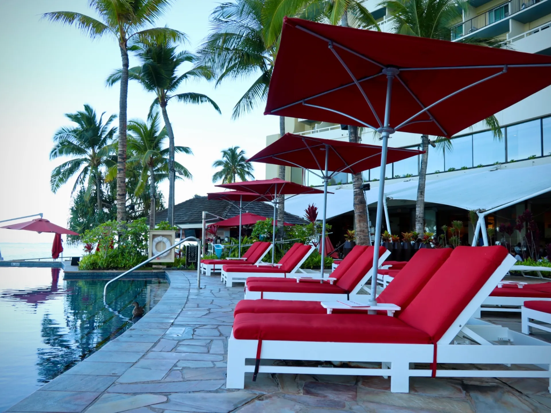 an umbrella sitting on top of a table